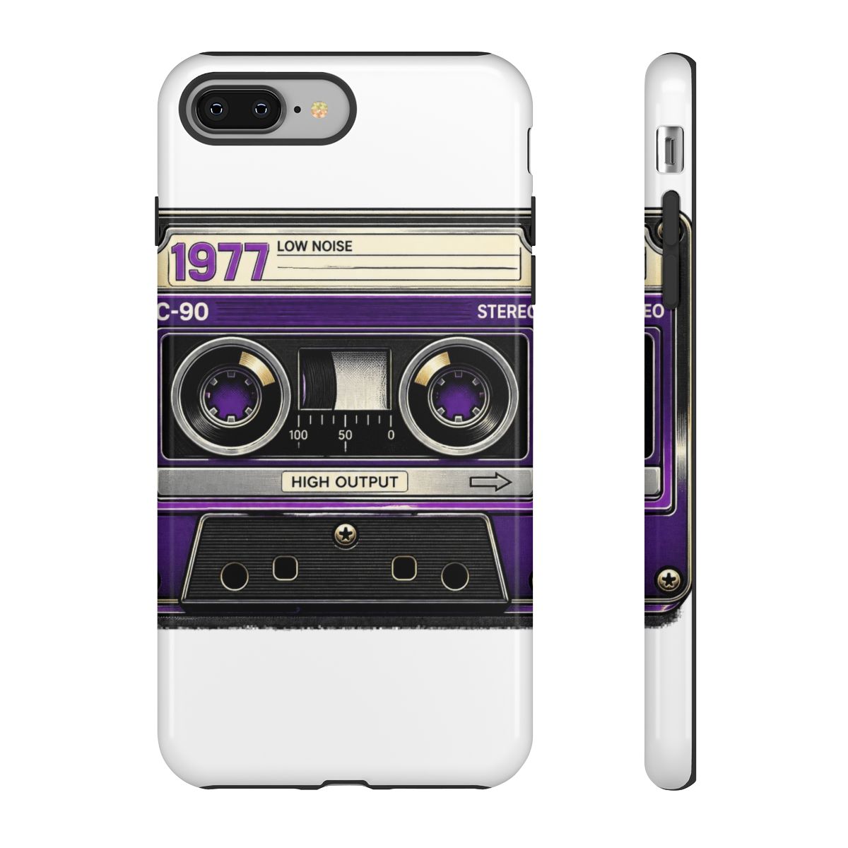 1977 Tape Cassette Phone Case Mobile Phone Cover Shockproof Cell Phone Cover Case Compatible with iPhone 14/Plus/Pro/Pro Max Black | Tame Impala - alternate angle 2, merchandise