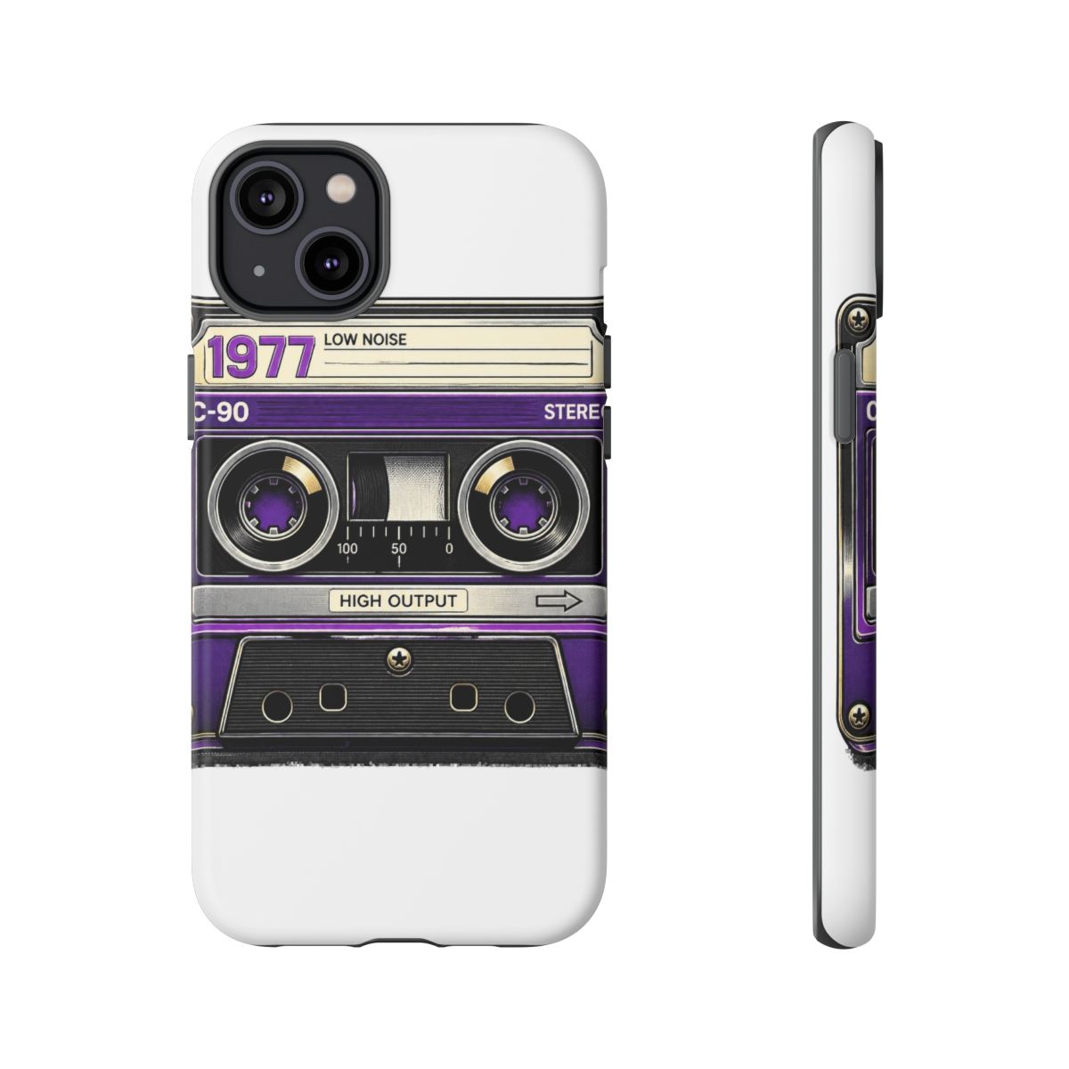 1977 Tape Cassette Phone Case Mobile Phone Cover Shockproof Cell Phone Cover Case Compatible with iPhone 14/Plus/Pro/Pro Max Black | Tame Impala - alternate angle 4, merchandise