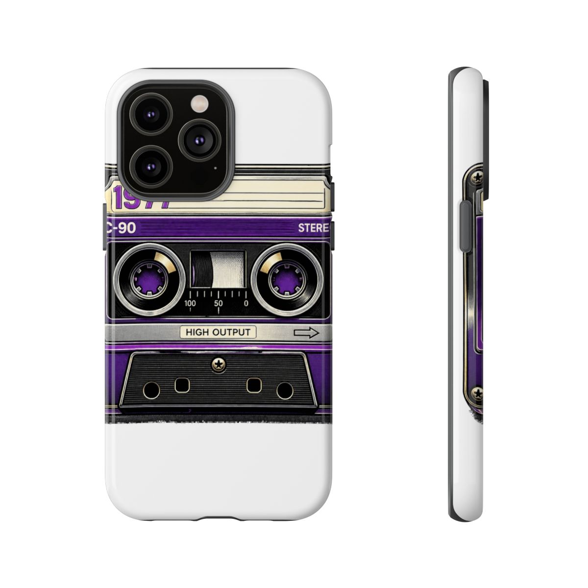 1977 Tape Cassette Phone Case Mobile Phone Cover Shockproof Cell Phone Cover Case Compatible with iPhone 14/Plus/Pro/Pro Max Black | Tame Impala - alternate angle 5, merchandise